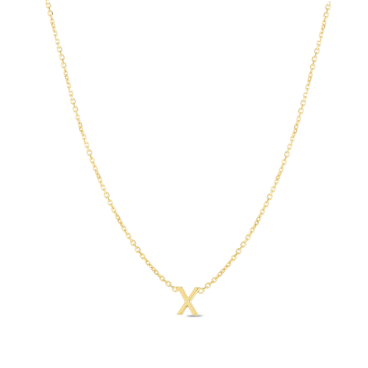 Initial X Necklace in 14K Yellow Gold