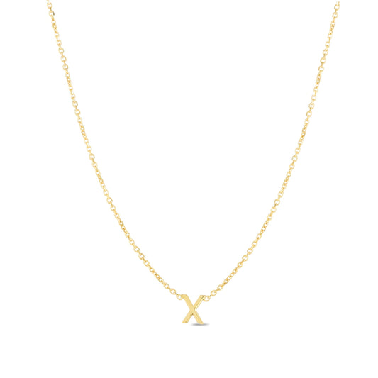 Initial X Necklace in 14K Yellow Gold