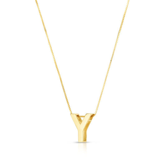 Initial Y Pendant in 14K Yellow Gold