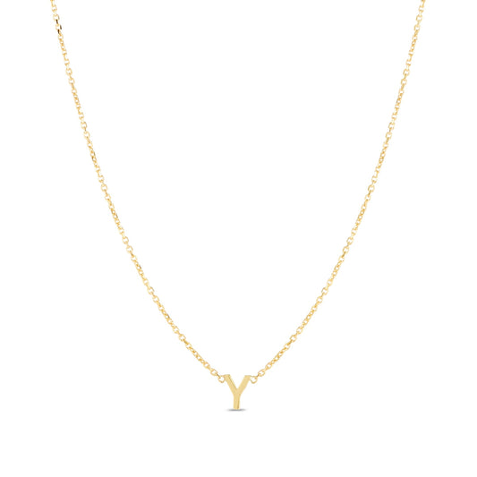 Initial Y Necklace in 14K Yellow Gold