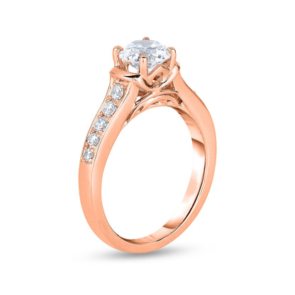 Timeless 5/8 ct. tw. Round Diamond Engagement Ring in 14K Pink Gold front view