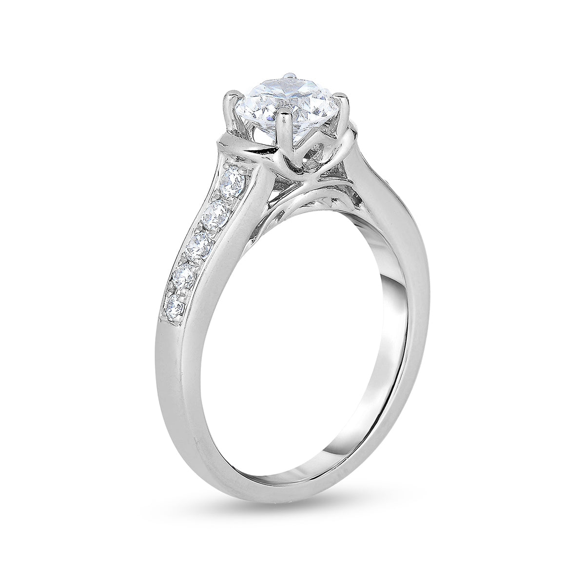Timeless 1-1/4 ct. tw. Round Diamond Engagement Ring in 14K White Gold front view