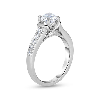Timeless 5/8 ct. tw. Round Diamond Engagement Ring in 14K White Gold front view