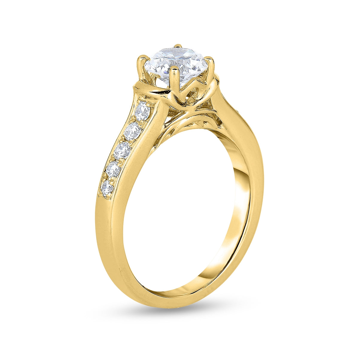 Timeless 1-1/4 ct. tw. Round Diamond Engagement Ring in 14K Yellow Gold front view