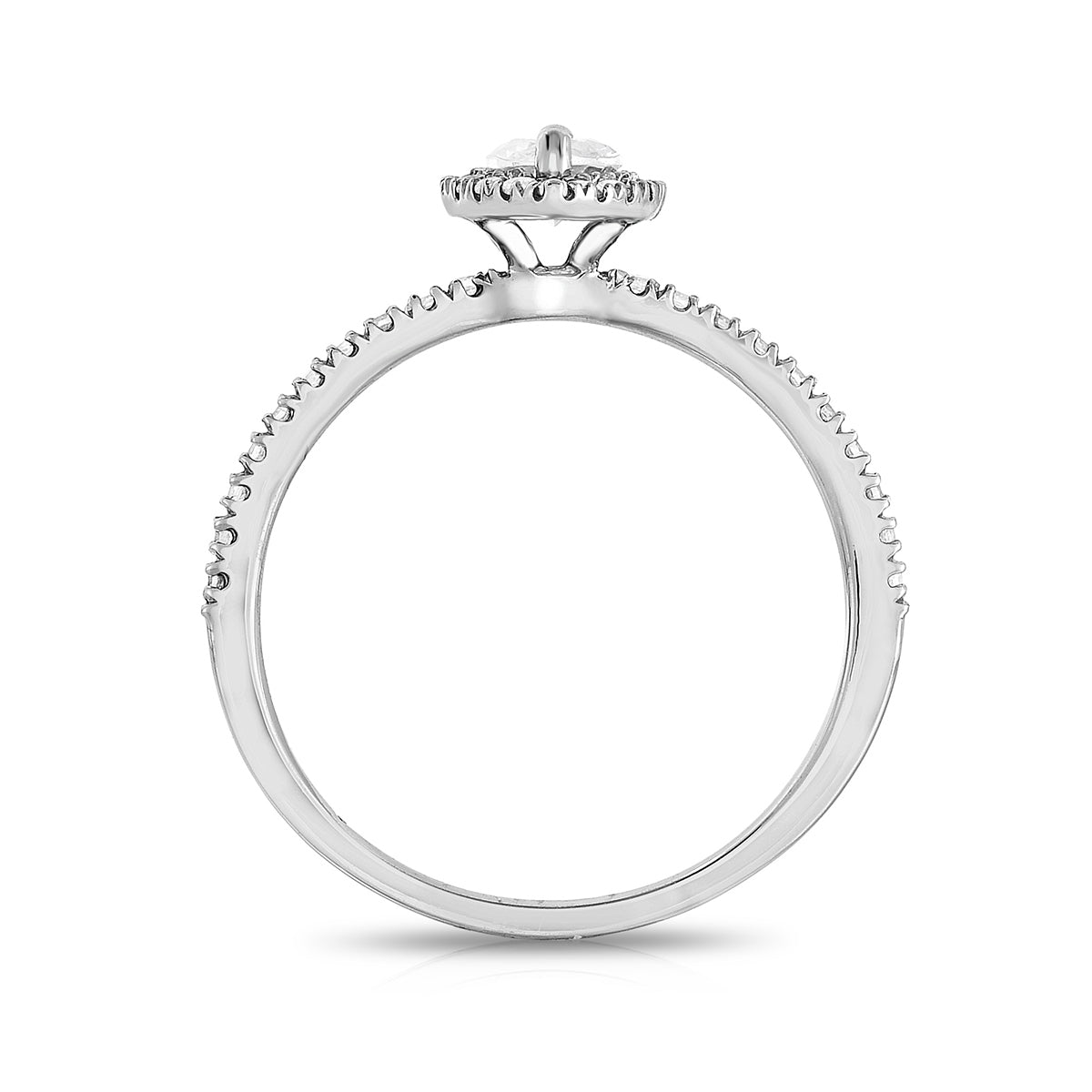 Amaura 1 ct. tw. Marquise Diamond Halo Wedding Set in 14K White Gold close-up detail