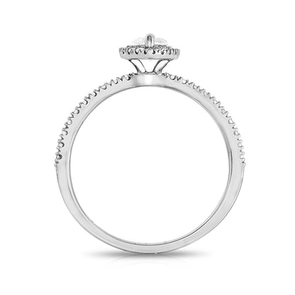 Amaura 1 ct. tw. Marquise Diamond Halo Wedding Set in 14K White Gold close-up detail