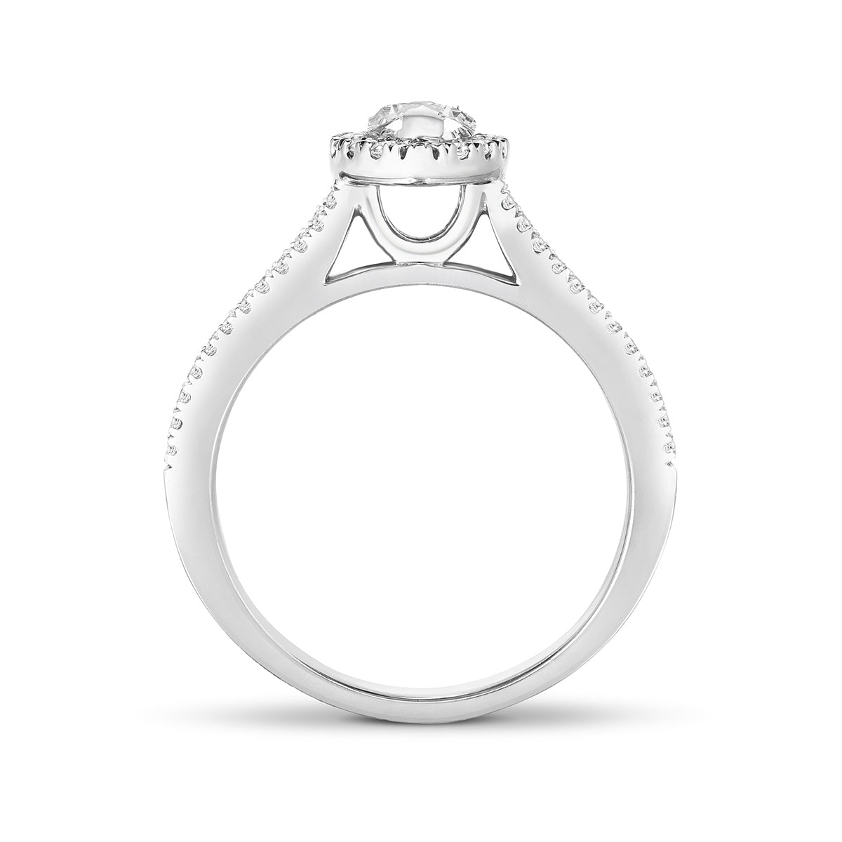 Amaura 1-1/10 ct. tw. Marquise Diamond Halo Split Shank Engagement Ring in 14K White Gold front view