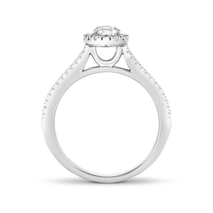 Amaura 1-1/10 ct. tw. Marquise Diamond Halo Split Shank Engagement Ring in 14K White Gold front view