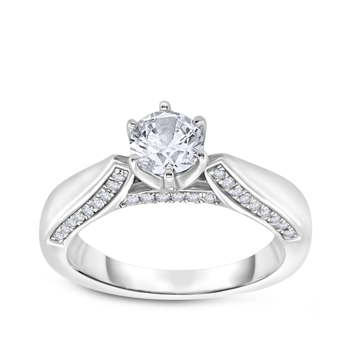 Timeless 3/4 ct. tw. Round Diamond Engagement Ring in 14K White Gold