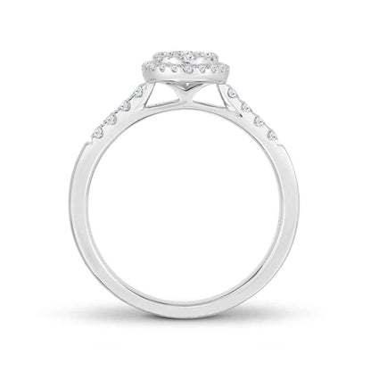 Fairytale Diamonds 1/2 ct. tw. Diamond Oval Cluster Halo Engagement Ring in 10K White Gold front view