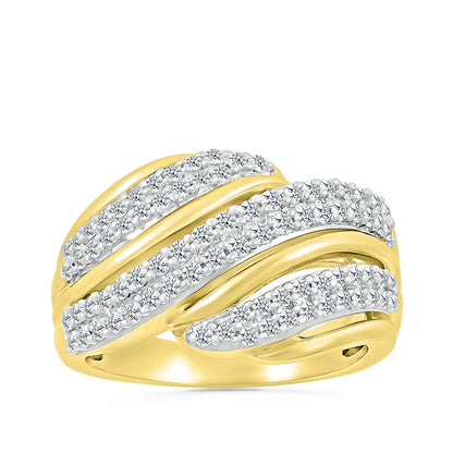5/8 ct. tw. Diamond Multi-Row Ring in 10K Yellow Gold
