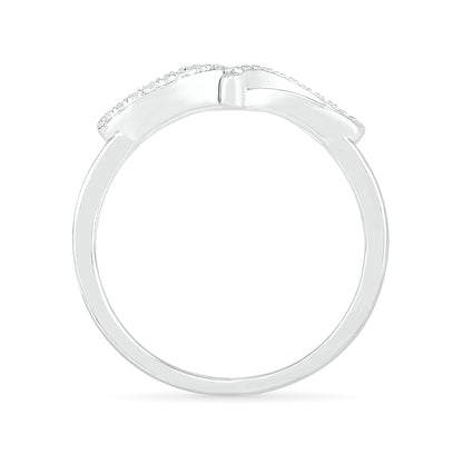 Diamond Accent Infinity Ring in 10K White Gold close-up detail