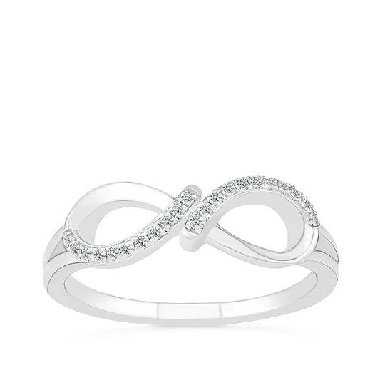 Diamond Accent Infinity Ring in 10K White Gold