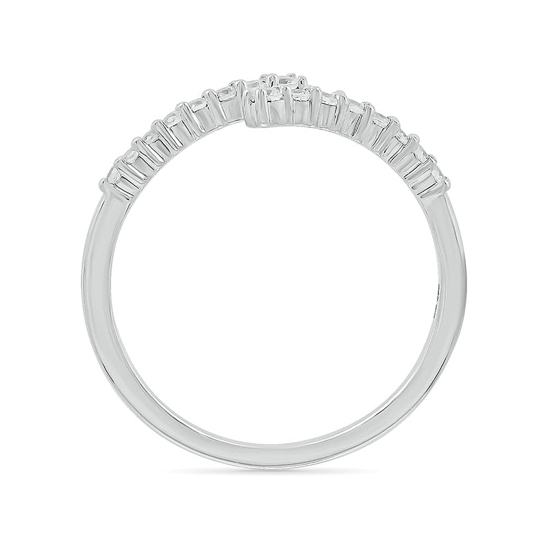 1/5 ct. tw. Diamond Open Bypass Ring in 10K White Gold front view