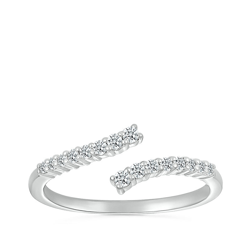 1/5 ct. tw. Diamond Open Bypass Ring in 10K White Gold