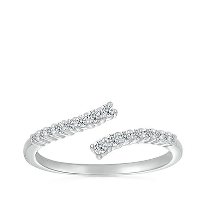 1/5 ct. tw. Diamond Open Bypass Ring in 10K White Gold