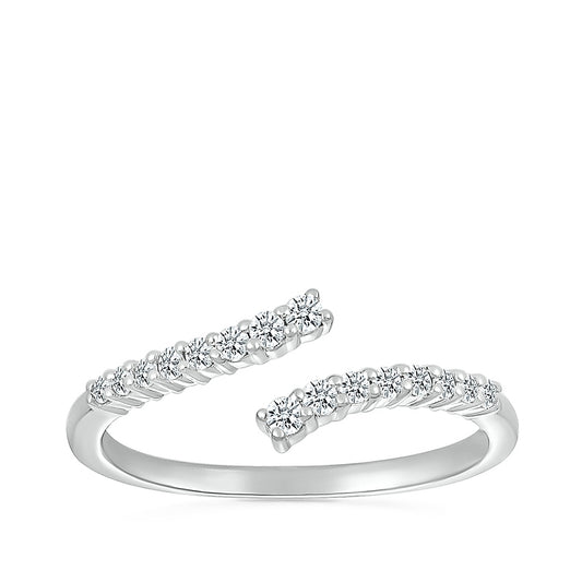 1/5 ct. tw. Diamond Open Bypass Ring in 10K White Gold