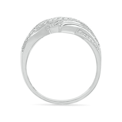 1/4 ct. tw. Diamond Twist Ring in 10K White Gold front view