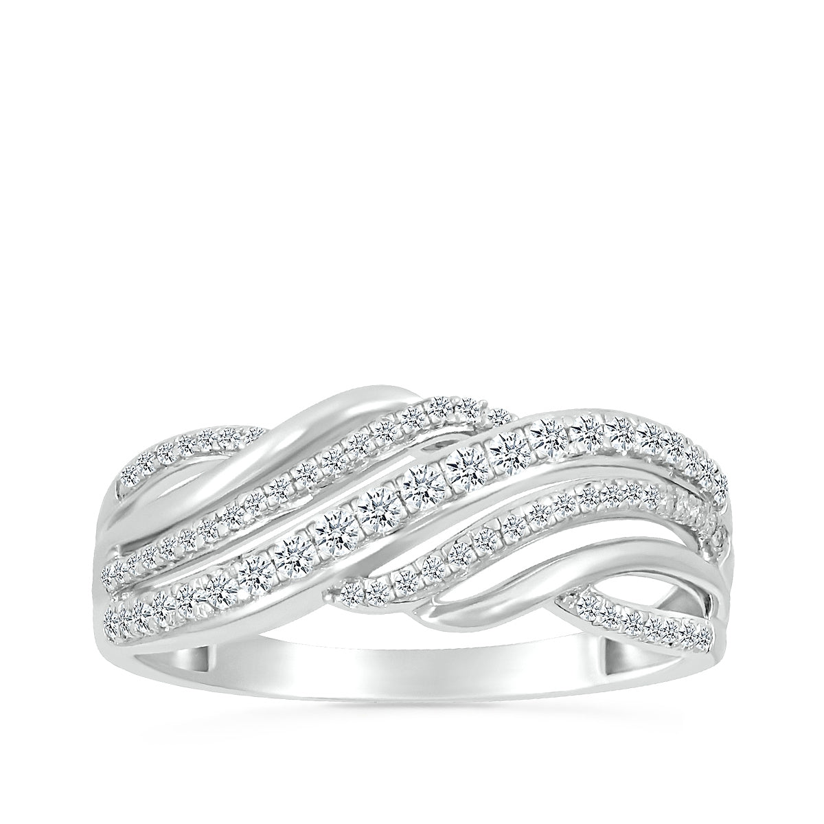 1/4 ct. tw. Diamond Twist Ring in 10K White Gold