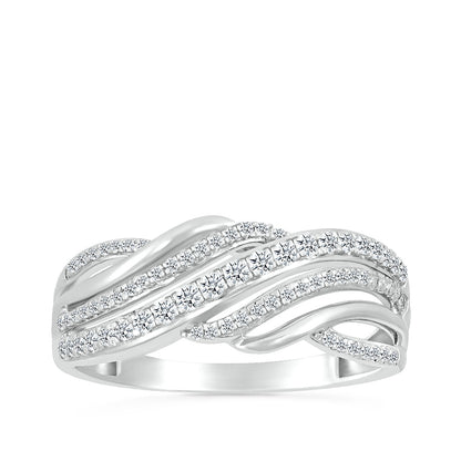 1/4 ct. tw. Diamond Twist Ring in 10K White Gold
