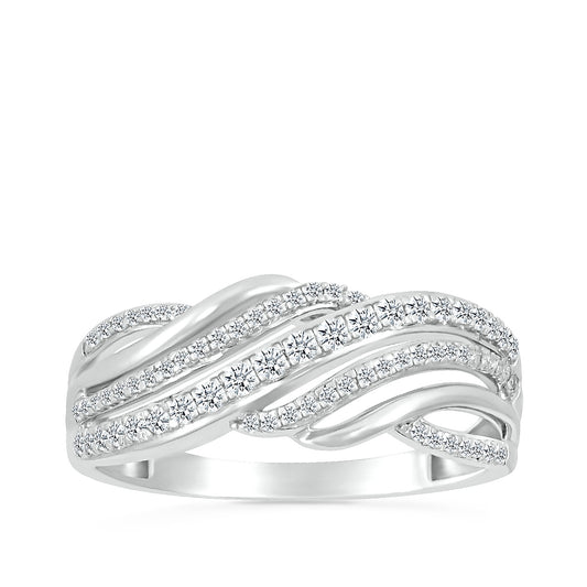 1/4 ct. tw. Diamond Twist Ring in 10K White Gold