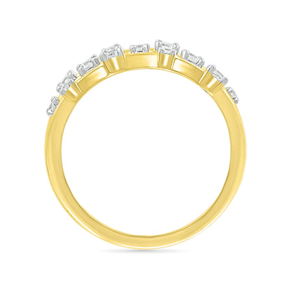 1/3 ct. tw. Diamond Multi-Row Orbit Ring in 10K Yellow Gold front view