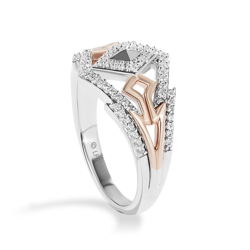 Star Wars Ahsoka Tano 1/4 ct. tw. Diamond Ring in Sterling Silver & 10K Pink Gold front view