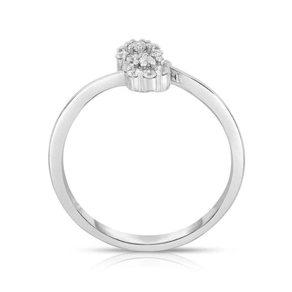 Fairytale Diamonds 1/5 ct. tw. Double Cluster Diamond Ring in 14K White Gold front view