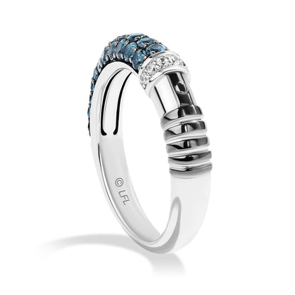 Star Wars Obi Wan Kenobi London Blue Topaz & Diamond Accent Lightsaber Ring in Sterling Silver front view
