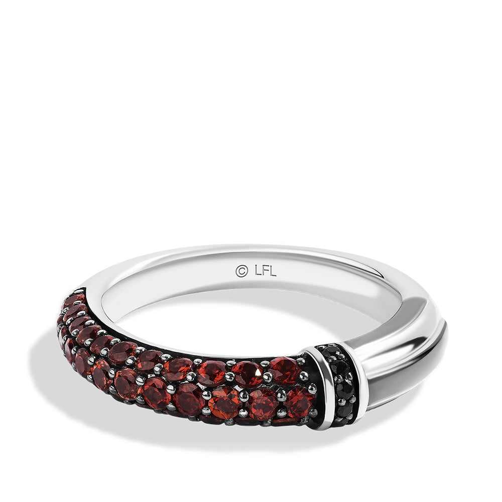 Star Wars Dark Vader Garnet & Treated Black Diamond Accent Lightsaber Ring in Sterling Silver