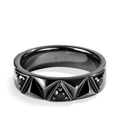 Star Wars Dark Armor Ladies' 1/5 ct. tw. Treated Black Diamond Ring in Black Rhodium Plated 14K White Gold