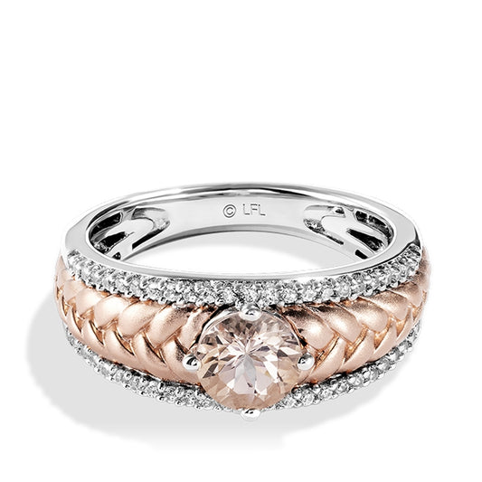 Star Wars Galactic Royalty Morganite & 1/5 ct. tw. Diamond Twist Ring in Sterling Silver & 10K Pink Gold