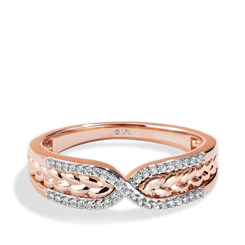 Star Wars Galactic Royalty 1/10 ct. tw. Diamond Braided Ring in 10K Pink Gold