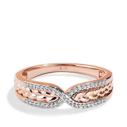 Star Wars Galactic Royalty 1/10 ct. tw. Diamond Braided Ring in 10K Pink Gold