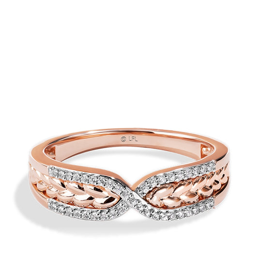 Star Wars Galactic Royalty 1/10 ct. tw. Diamond Braided Ring in 10K Pink Gold