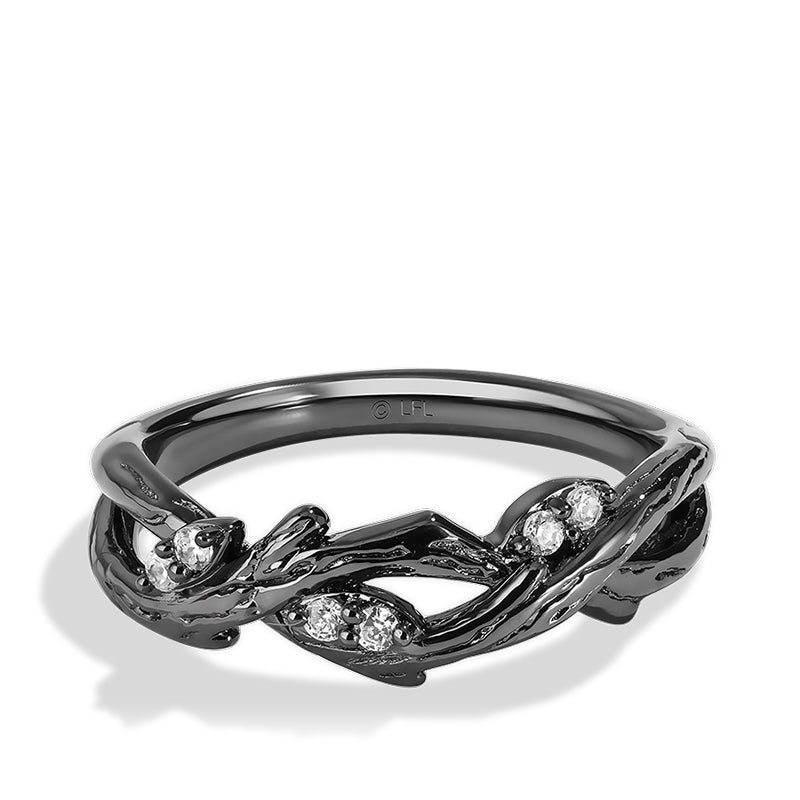 Star Wars The Dagobah 1/10 ct. tw. Diamond Ring in Black Rhodium Plated Sterling Silver