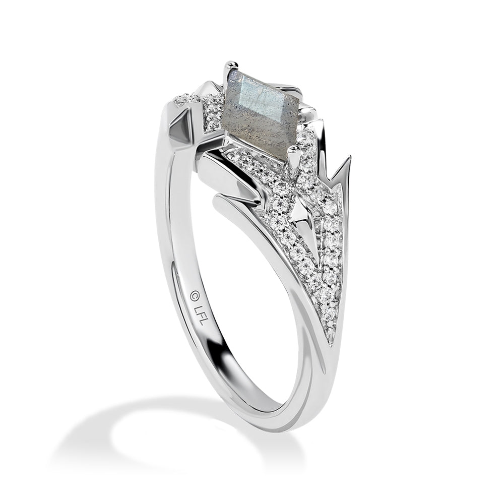 Star Wars Ahsoka Tano Labradorite & 1/6 ct. tw. Diamond Ring in Sterling Silver front view