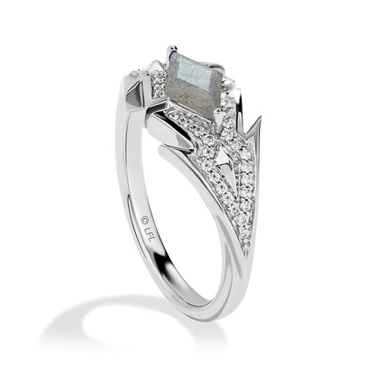 Star Wars Ahsoka Tano Labradorite & 1/6 ct. tw. Diamond Ring in Sterling Silver front view
