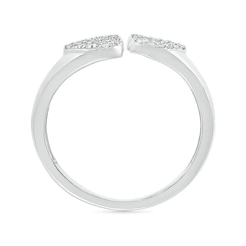 1/6 ct. tw. Diamond Heart Open Ring in Sterling Silver front view