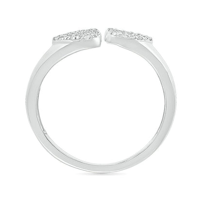1/6 ct. tw. Diamond Heart Open Ring in Sterling Silver front view