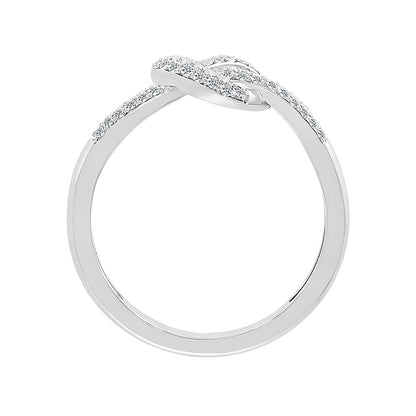 Love Knot 1/4 ct. tw. Diamond Knot Heart Ring in Sterling Silver front view
