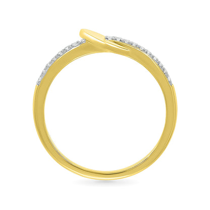 1/10 ct. tw. Diamond Pierced Heart Ring in 10K Yellow Gold front view