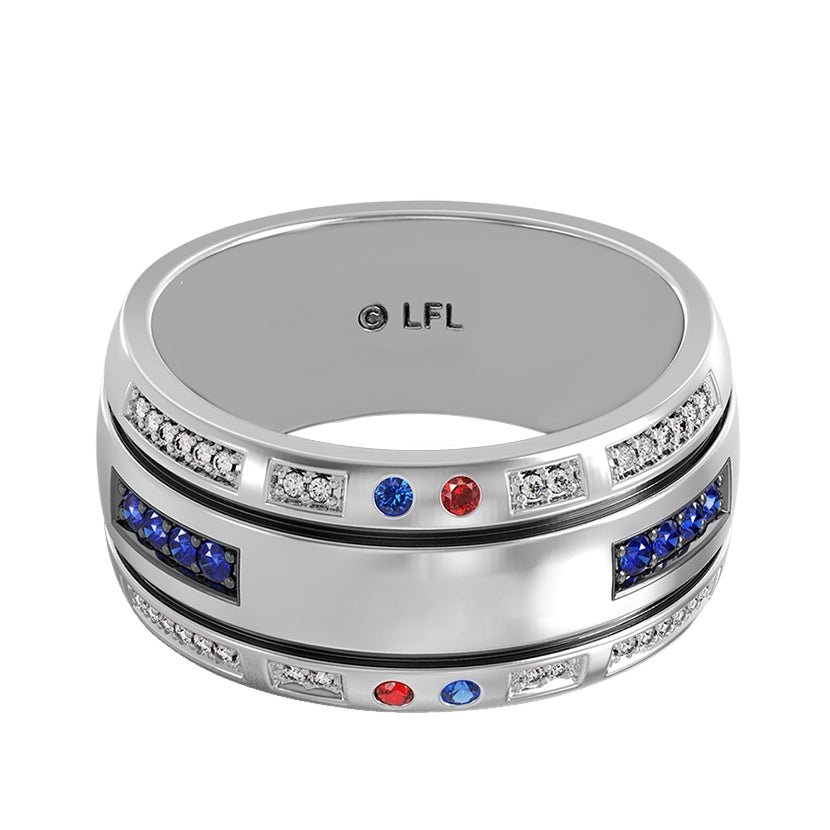 Star Wars R2 Series Men's Sapphire, Garnet, & 1/10 ct. tw. Diamond Ring in Sterling Silver