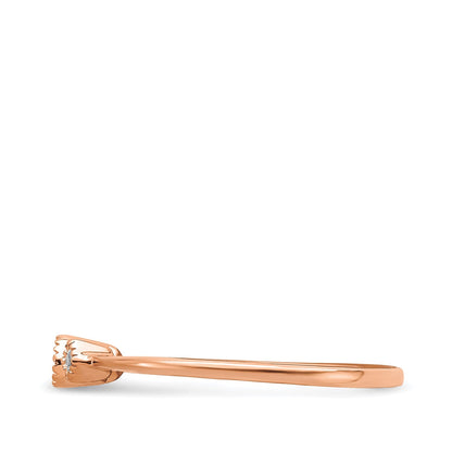 1/10 ct. tw. 3-Stone Diamond Milgrain Stackable Ring in 10K Pink Gold side profile