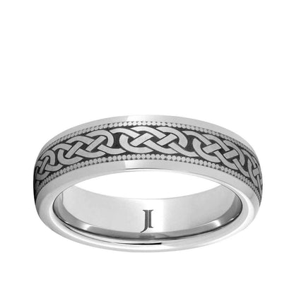 Men's 6mm Knot Milgrain Dome Wedding Ring in Serinium