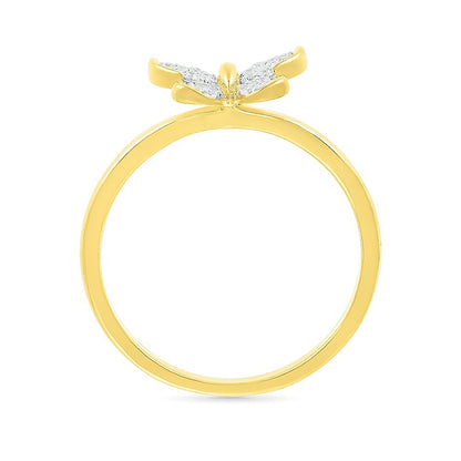 1/6 ct. tw. Diamond Butterfly Ring in 10K Yellow Gold front view