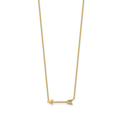 Arrow Necklace in 14K Yellow Gold front view
