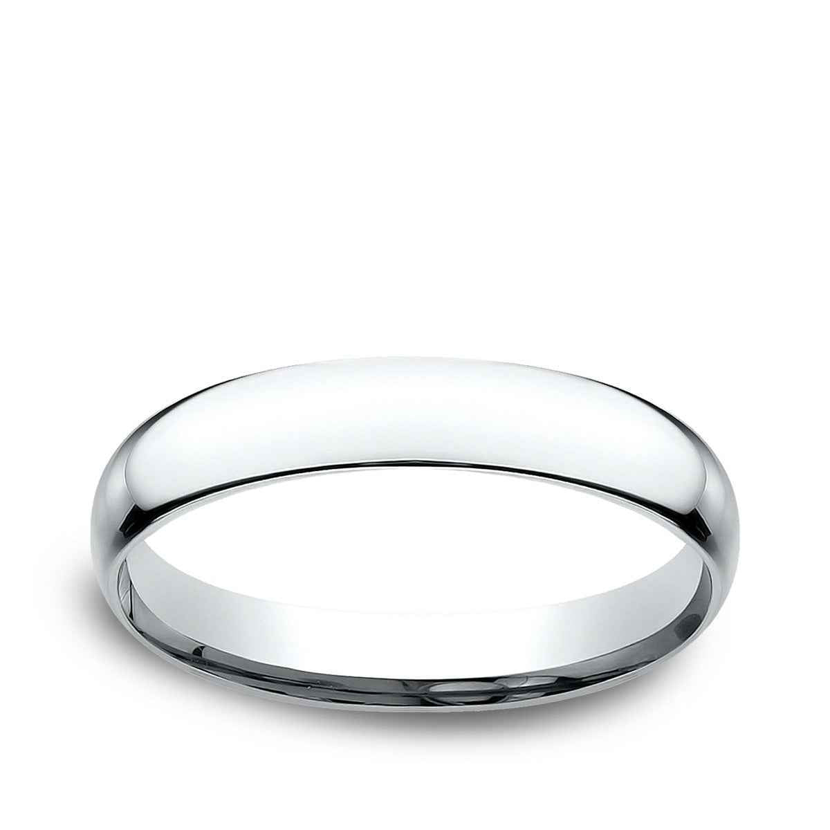 Benchmark Men's 3mm Low Dome Comfort Fit Polished Wedding Ring in 14K White Gold