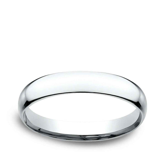 Benchmark Men's 3mm Low Dome Comfort Fit Polished Wedding Ring in 14K White Gold