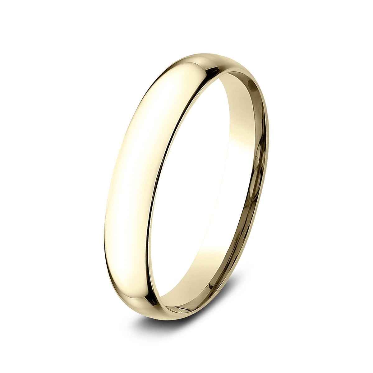 Benchmark Men's 3mm Low Dome Comfort Fit Polished Wedding Ring in 14K Yellow Gold